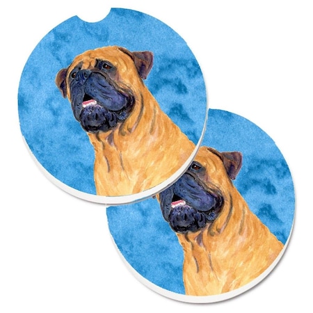 Carolines Treasures Blue Mastiff Set of 2 Cup Holder Car Coaster SS4796-BUCARC